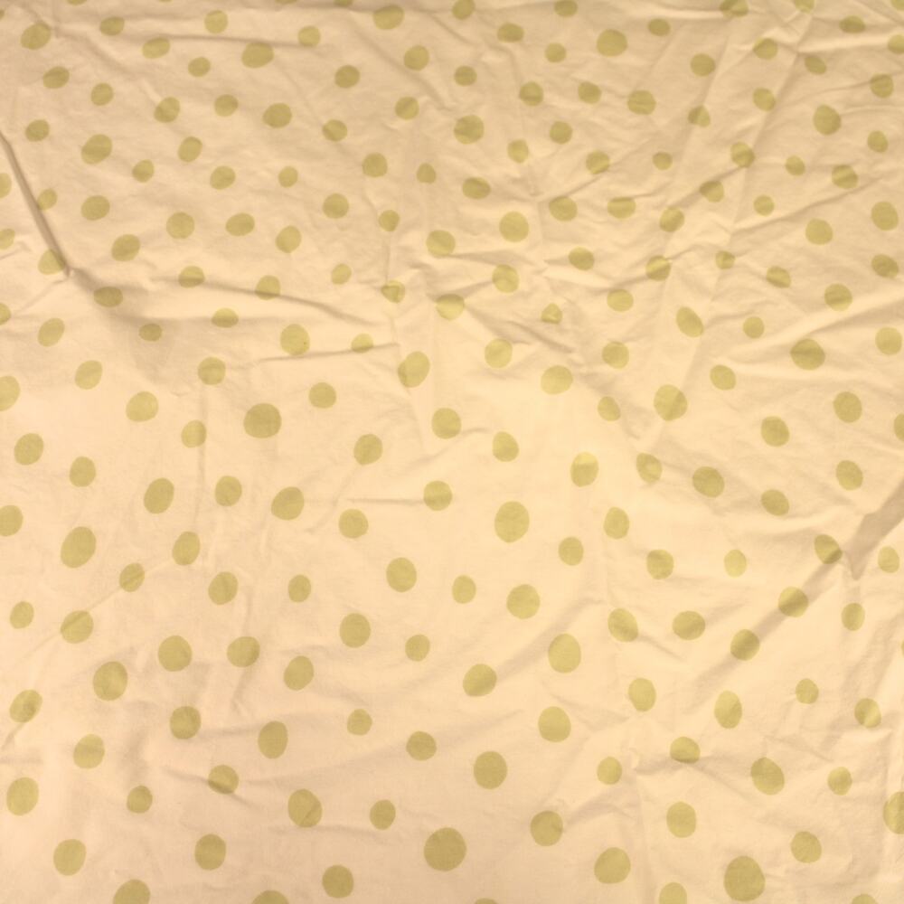 Pottery Barn Kids 100% Cotton Fitted Crib Sheet Green Polka Dot